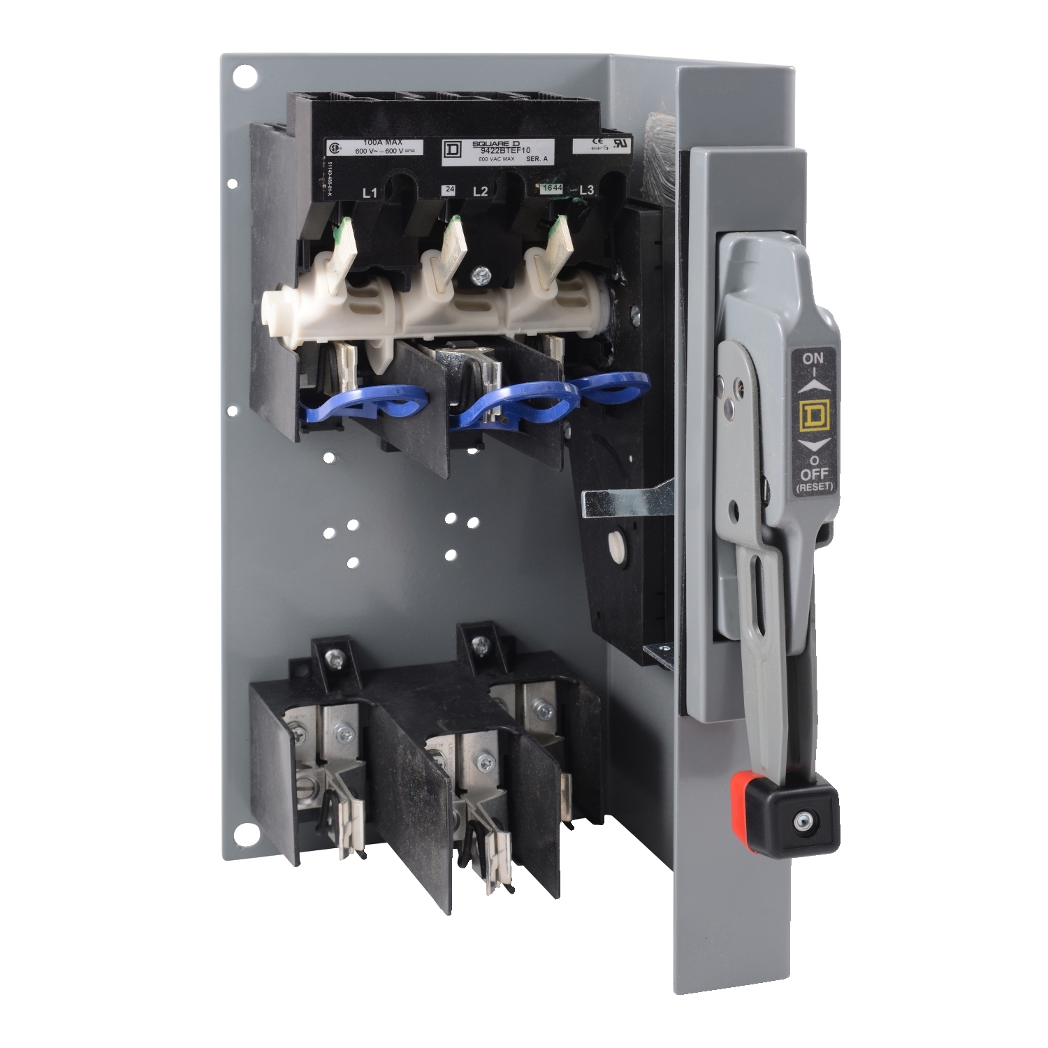 Schneider Electric Fusible Disconnect Switch; 3-Pole; 100A; Class J Fuse; Fixed Depth; Lever; UL 98